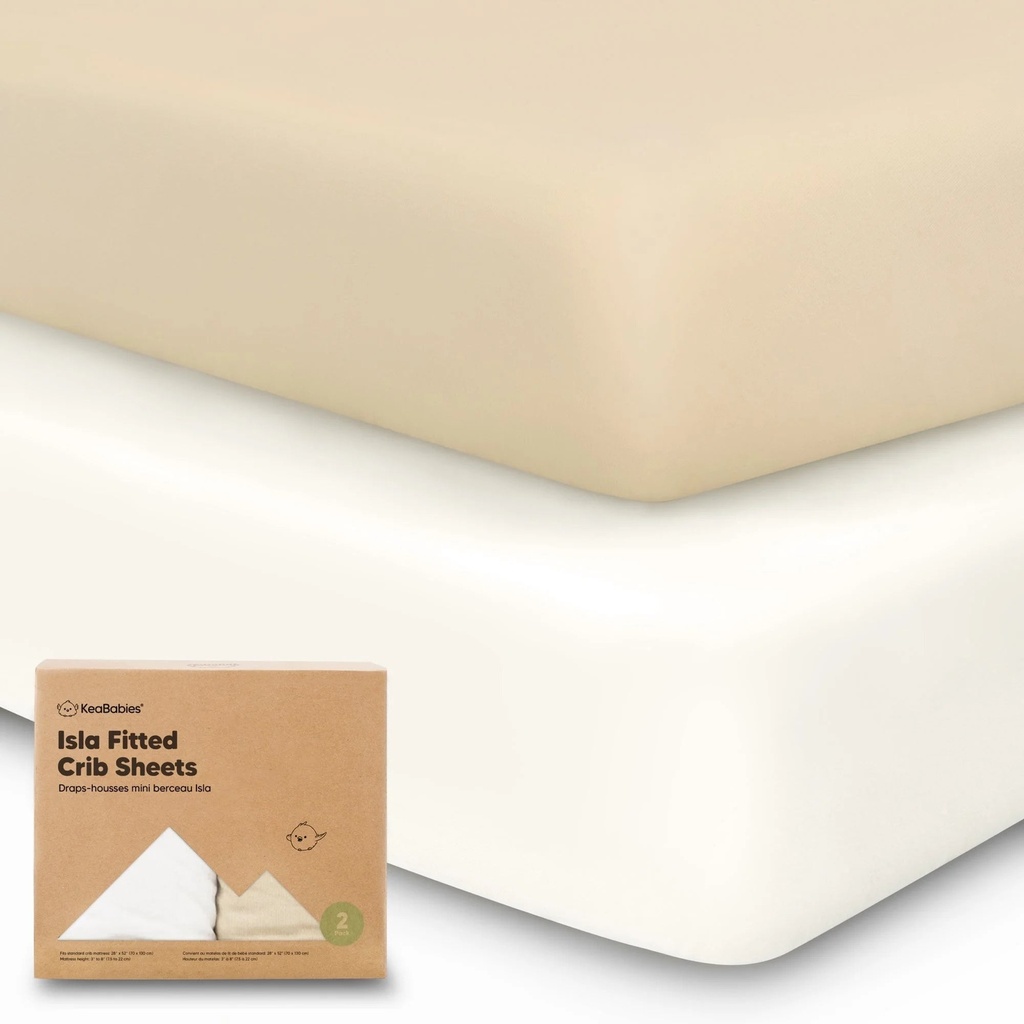 Keababies 2Pk Bamboo Viscose Crib Sheets for Boys, Girls, Organic Baby Crib Sheet, Fits Standard Nursery Crib Mattresses