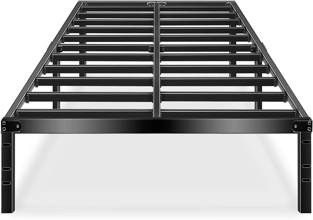 HAAGEEP King Platform Bed Frame No Box Spring Needed 14" with Storage Heavy Duty Black Metal