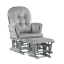 Suite Bebe Cleo Storage Glider and Ottoman, Gray Finish with Light Gray Cushions