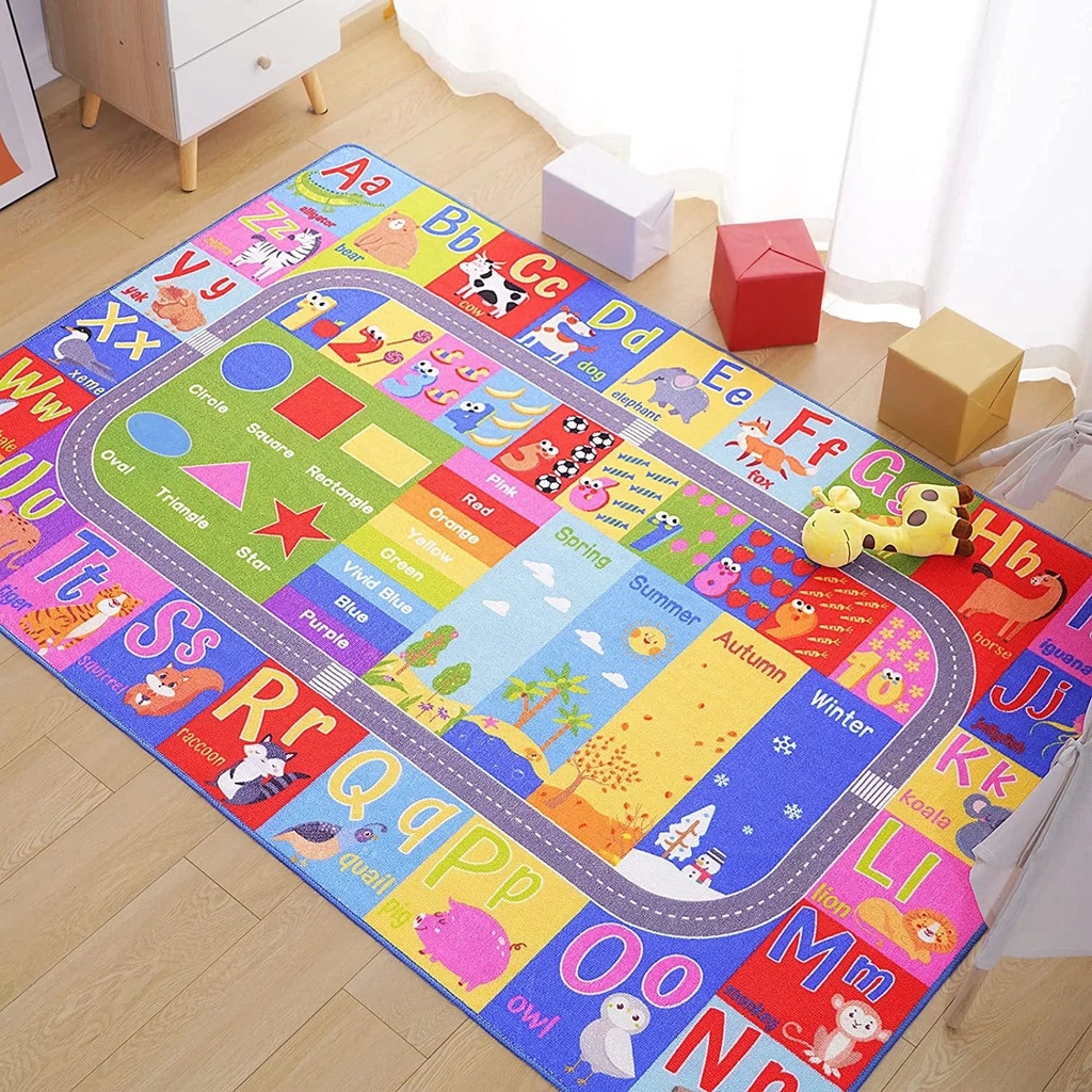 Lochas Kids Carpet Play Mat Educational Learning Rugs for Playing Children Area Rugs for Bedroom Playroom Nursery,Colorful,3X5 Feet