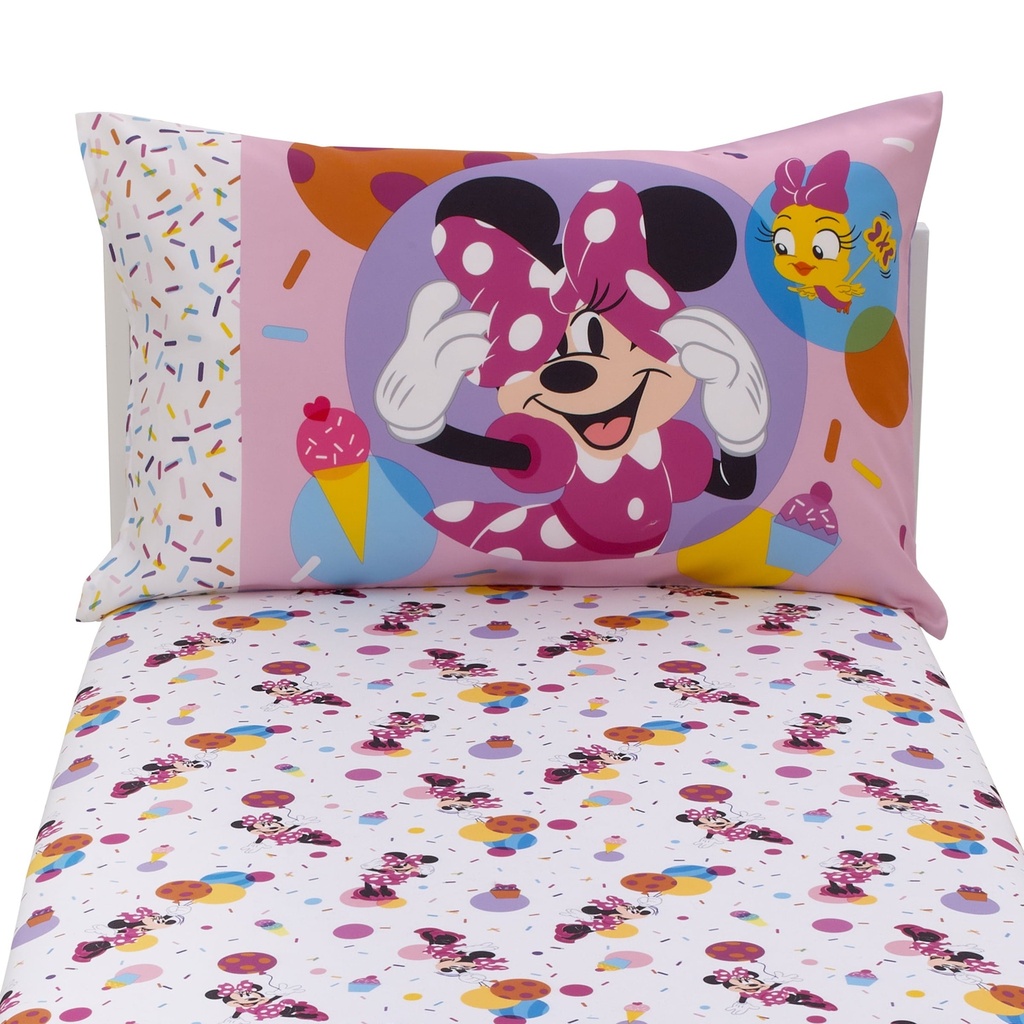 Disney Minnie Mouse Let'S Party 2 Piece Toddler Sheet Set