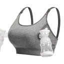 Momcozy Maternity Nursing Bra, Hands Free Pumping Bra, Maternity Breastfeeding Bras Suitable for Breastfeeding-Pumps, Gray Small