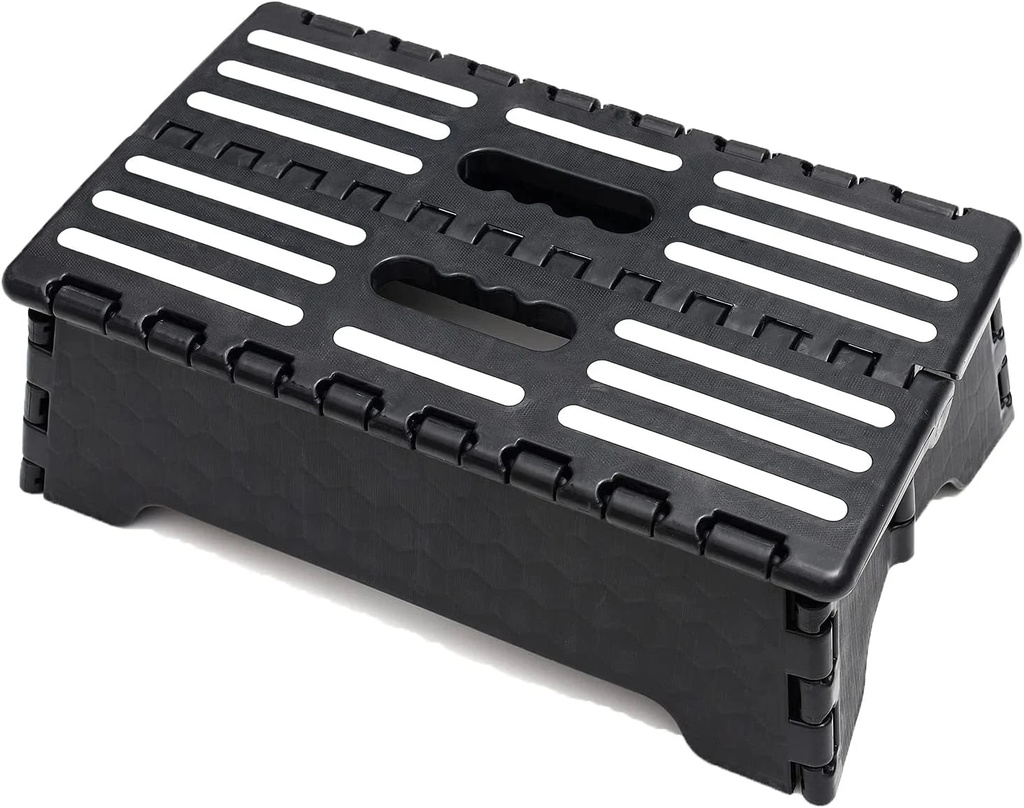 5 Inch Portable Folding Step Stool, for Adults and Children, Non-Slip Textured Grip Surface, Black