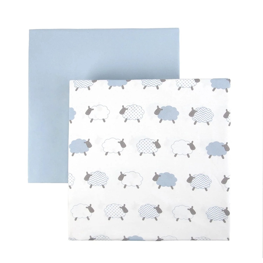 Tadpoles Microfiber Fitted Crib Sheets – Baby Crib Mattress Sheets (2-Piece, 52” X 28” X 8”, Lamb Pattern in Blue)
