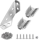 Plusroc 12-Pack Universal Stainless Steel Furniture Corner Connectors with Screws - Heavy Duty Triangular Support Brackets for Wood Furniture, Drawers, Cabinets, Tables, and Chairs