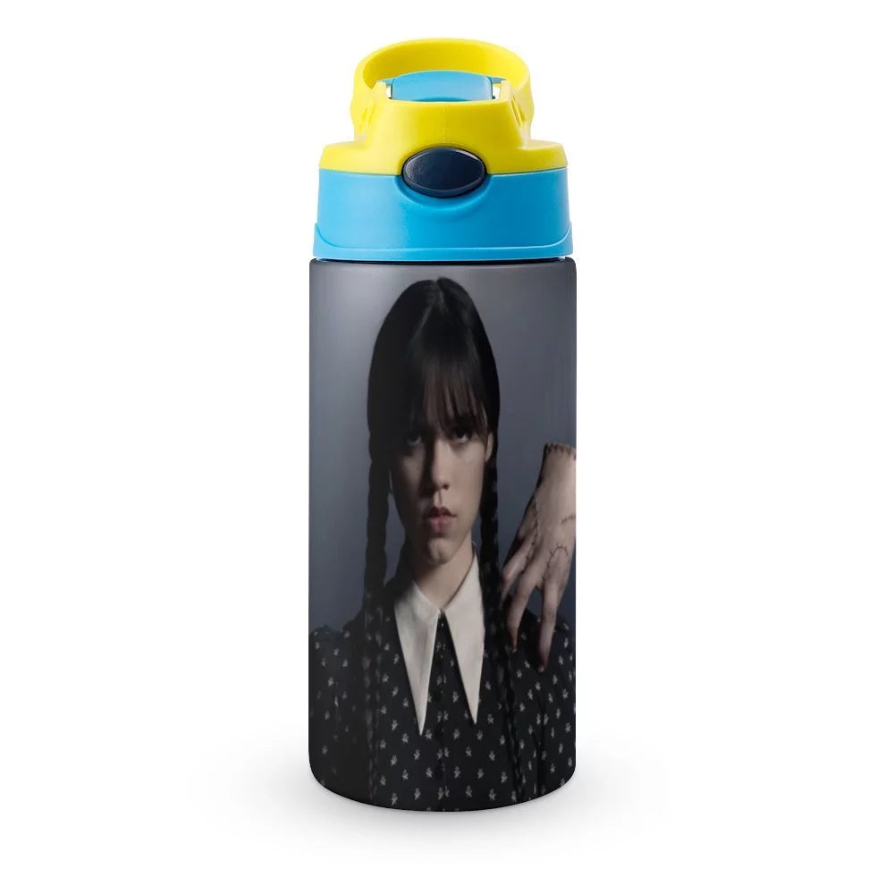 Wednesday Addams Children'S Water Bottle Vacuum Insulated Stainless Steel Cup with Straw Toddler Thermoses