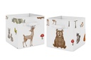 Watercolor Woodland Forest Animals Fabric Storage Bins (Set of 2) Boy Girl Gender Neutral Unisex by Sweet Jojo Designs