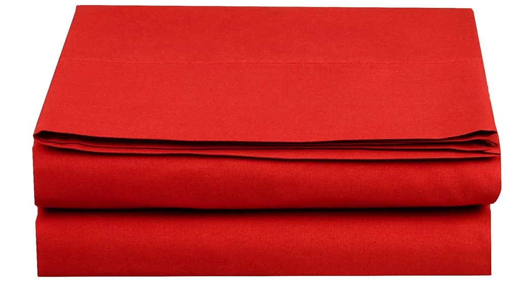 Luxury Flat Sheet ! - Set of 2 1500 Series Flat Sheet, Twin/Twin XL Size, Red