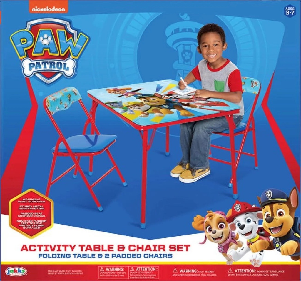 Paw Patrol Children'S Activity Table Includes 1 Square Table & 2 Chairs Intended for Children Ages 3 to 7 Years