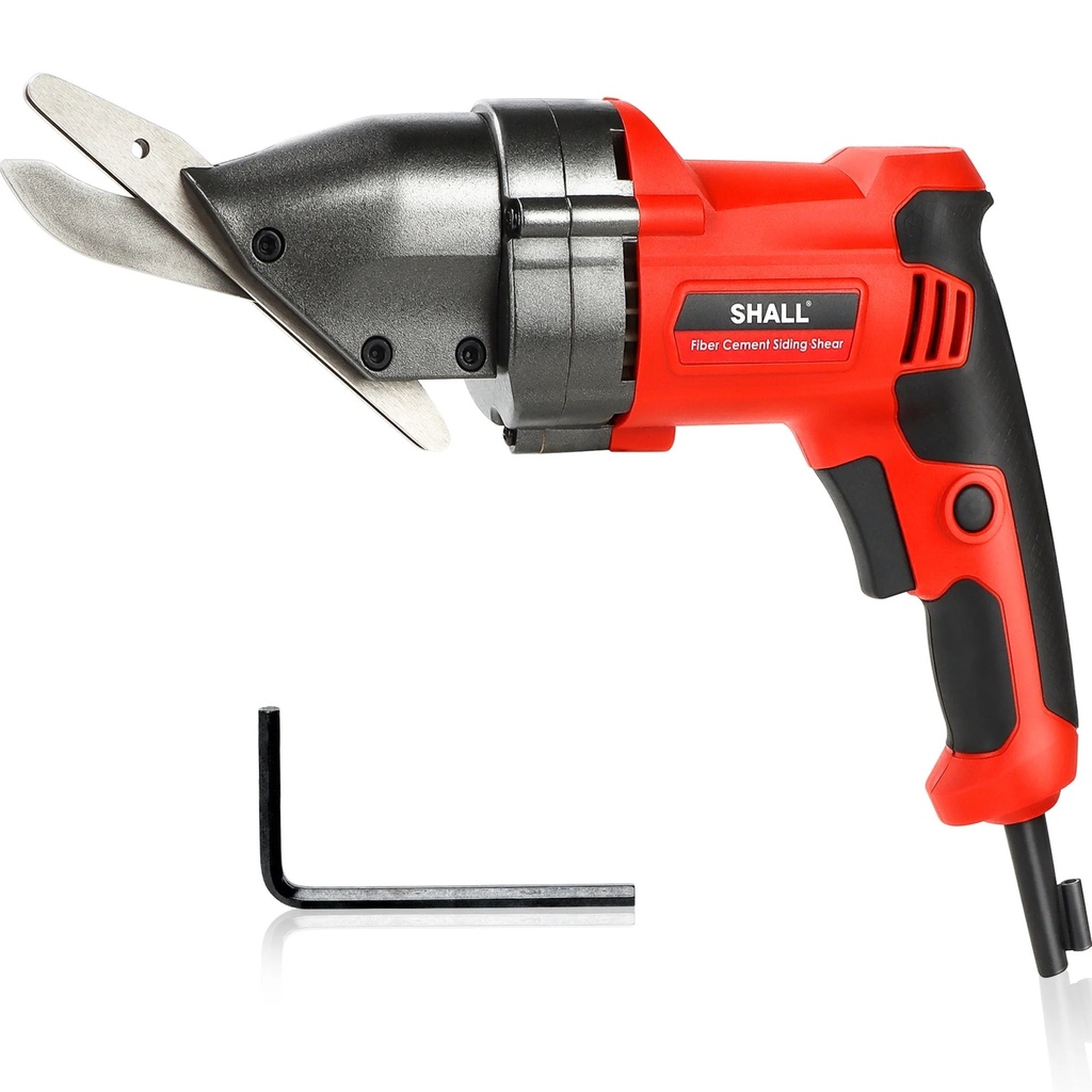 SHALL Electric Fiber Cement Siding Shear, 4.8-Amp Hardie Board Cutter with 360 Degree Swivel Head