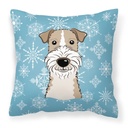 Snowflake Wire Haired Fox Terrier Fabric Decorative Pillow