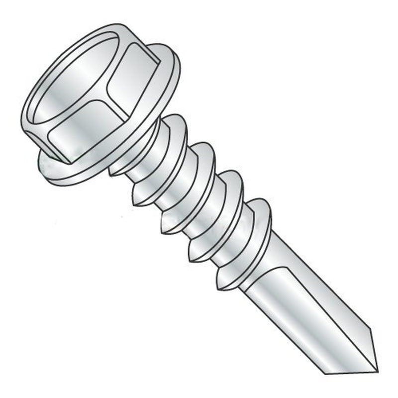 5/16 X 3" Self-Drilling Screws / #5 Point/Unslotted/Hex Washer Head/Steel/Zinc / #5 Drill Point (Carton: 400 Pcs)