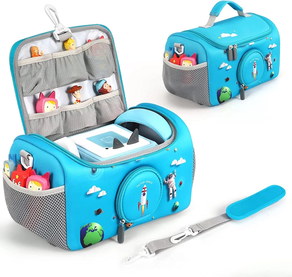 Carrying Case for Toniebox Starter Set Storage Carrier Bag for Toniesbox Audio Player Carrying Box for Kids Toniebox Accessories Travel Carrying Bag for Toniebox Blue