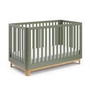 Storkcraft Santos 3-In-1 Convertible Baby Crib, Olive with Natural