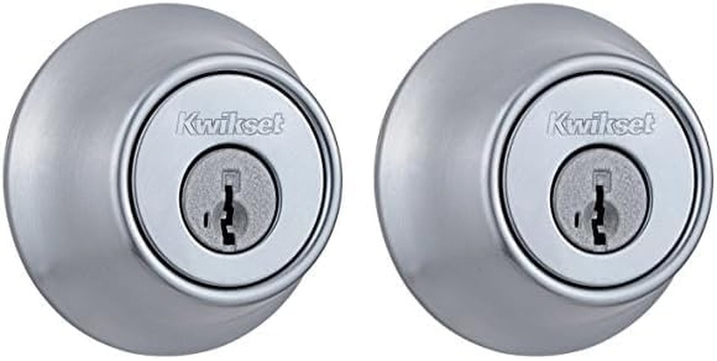 Kwikset 660 Single Cylinder Deadbolt Featuring Smartkey Security in Satin Chrome (Pack of 2)