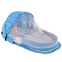 Hengtai Travel Essentials Baby Folding Camping Bed, Baby Folding Crib, Breathable Chair, Folding Travel Basket, Travel Bed, Outdoor Travel Bed Blue