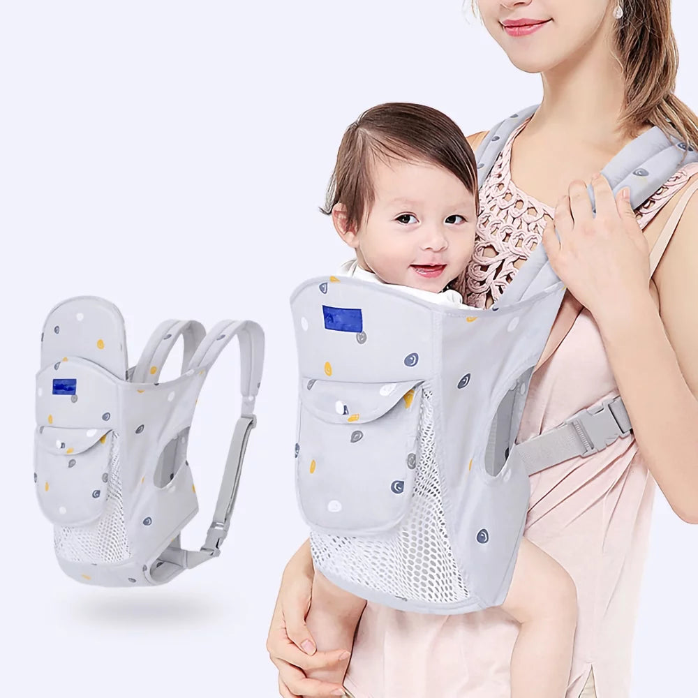 Lvelia Baby Carrier,Baby Holder Carrier Ergonomic Infant Carrier Adjustable Baby Carrier,Lightweight & Breathable Baby Front and Back Carrier for Infants Toddlers Babies Girl and Boy (Grey)