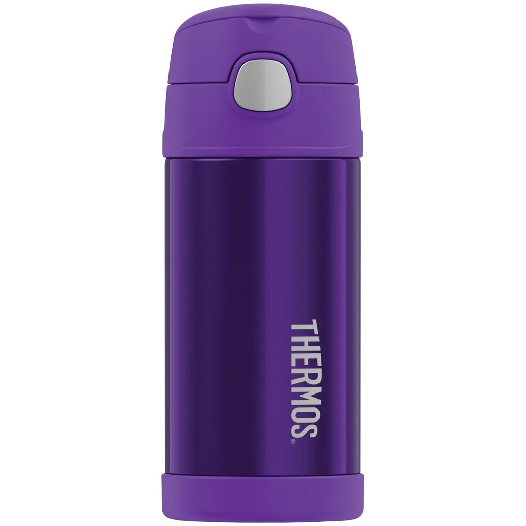 THERMOS FUNTAINER 12 Ounce Stainless Steel Vacuum Insulated Kids Straw Bottle, Violet