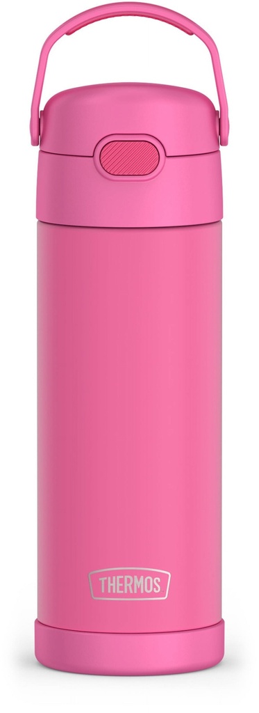 Thermos Stainless Steel Funtainer Water Bottle with Chug Spout, Pink, 16 Fluid Ounces