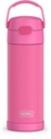 Thermos Stainless Steel Funtainer Water Bottle with Chug Spout, Pink, 16 Fluid Ounces
