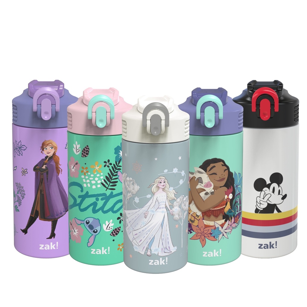Zak Designs 14 Oz Kids Water Bottle Stainless Steel Vacuum Insulated for Outdoor Disney Frozen 2