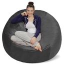 Sofa Sack Bean Bag Chair, Memory Foam Lounger with Microsuede Cover, Kids, Adults, 5 Ft, Charcoal