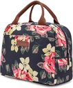Insulated Lunch Bag Cooler Bag Women Thermal Lunch Box Water-Resistant Tote Bag for Women/Picnic/Boating/Beach/Fishing/Work (Peony)
