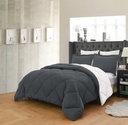 Reversible Comforter and Pillow Shams 3-Piece Set in All Colors - down Alternative