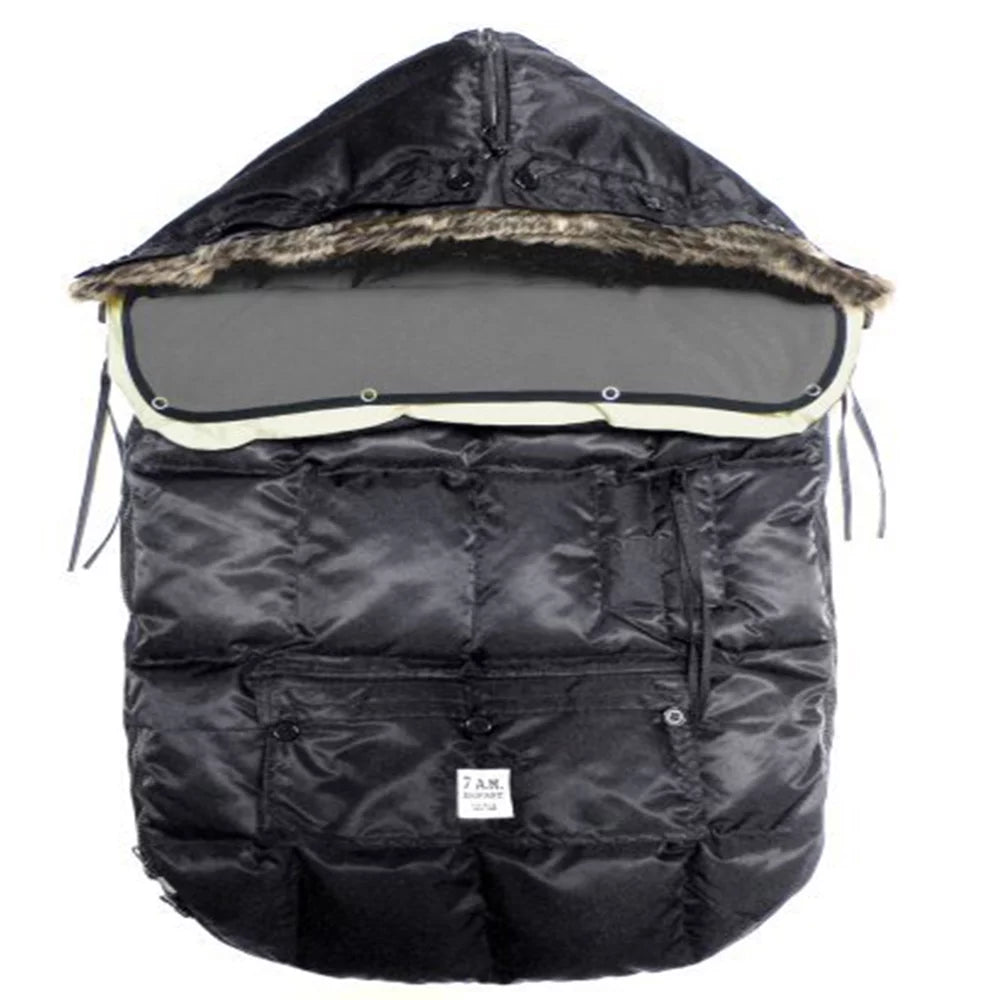 7A.M. ENFANT "Le Sac Igloo" Footmuff, Converts into a Single Panel Stroller and Car Seat Cover - Black, Medium