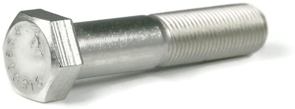 1/4"-20 X 1-3/4" Hex Head Cap Screw Bolts, Stainless Steel 316 (Quantity: 100 Pcs) Partially Threaded, Coarse Thread, Thread Size: 1/4 Inch, Bolt Length: 1-3/4 Inch