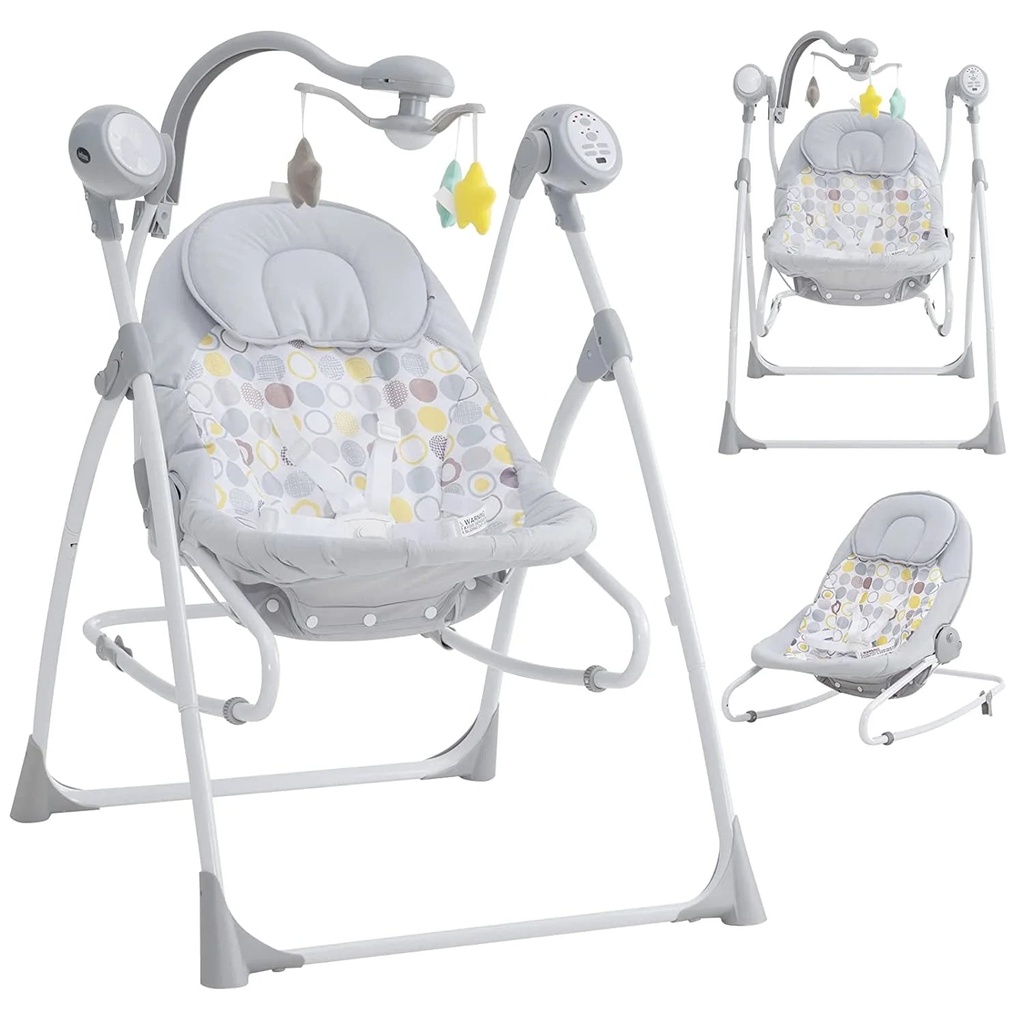 INFANS 2 in 1 Baby Swing and Bouncer for Infants (Grey)