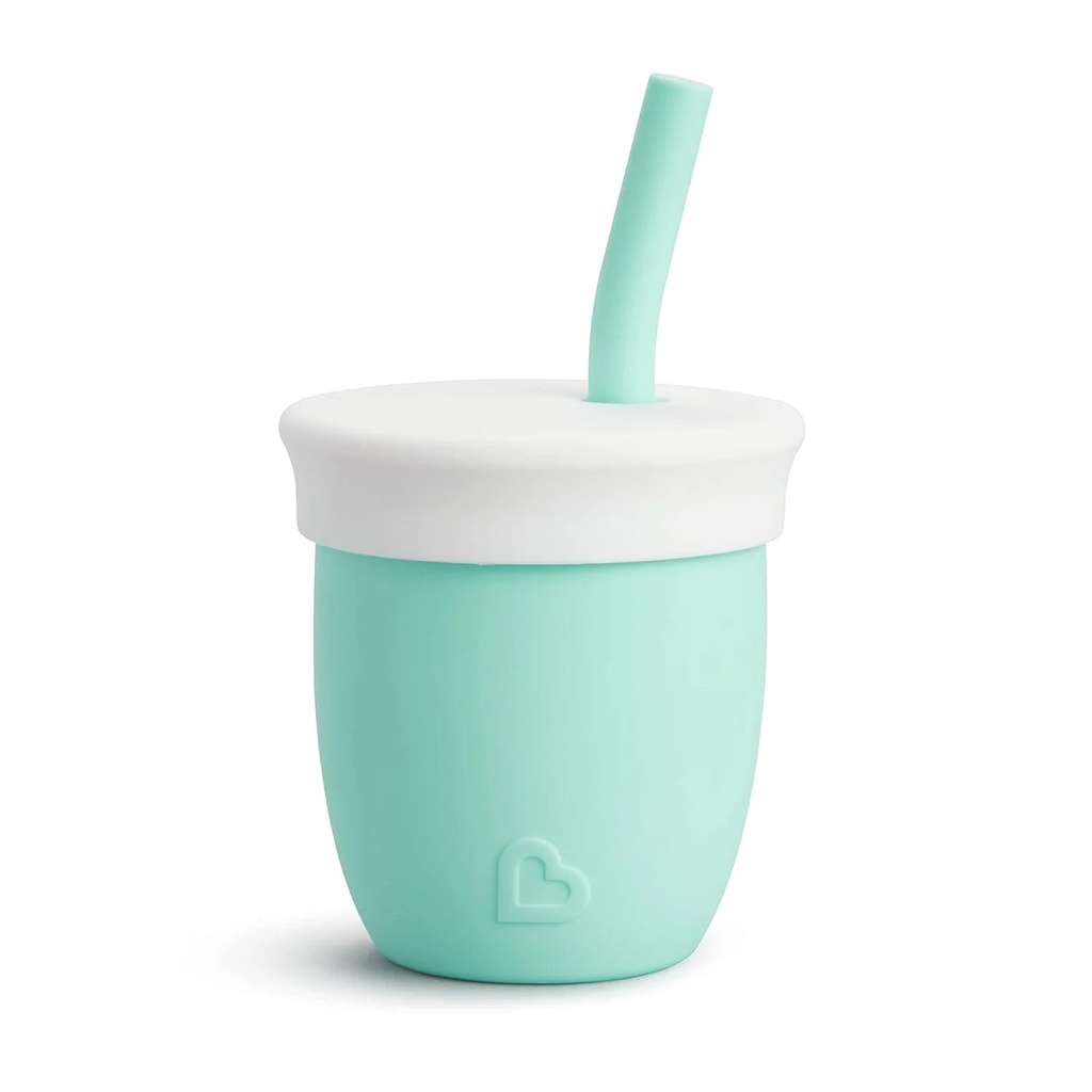 Munchkin® C’Est Silicone!™ Toddler Training Cup with Straw, 4 Oz, Mint, Unisex