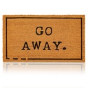 Go Away Doormat, Funny Front Door Welcome Mat for Outdoor Porch or Patio, Natural Coco Coir (17 X 30 In)