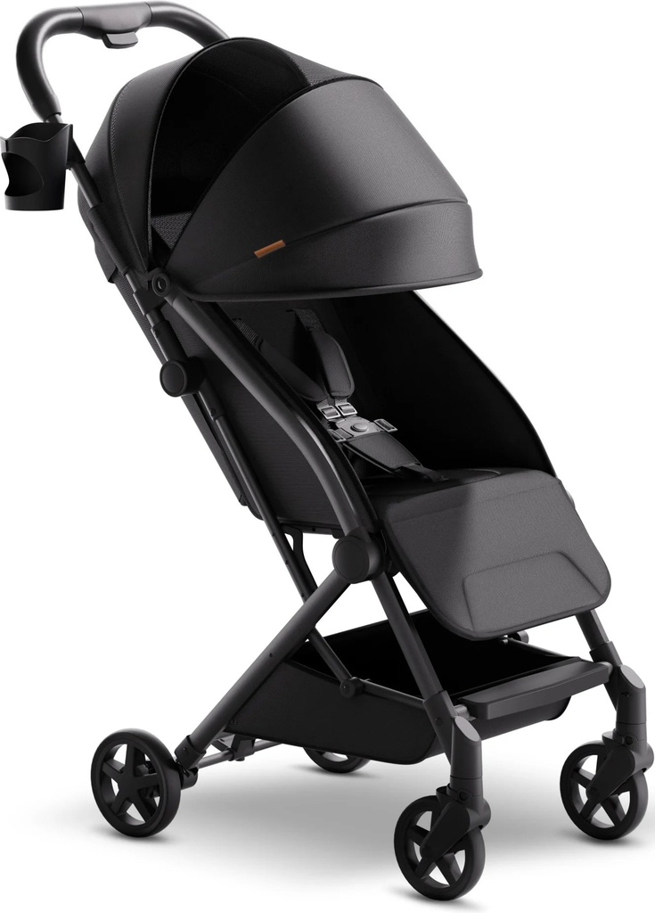 Mompush Lightweight Baby Stroller, Compact Stroller for Airplane Travel, Black, 14.2 Lb, Unisex