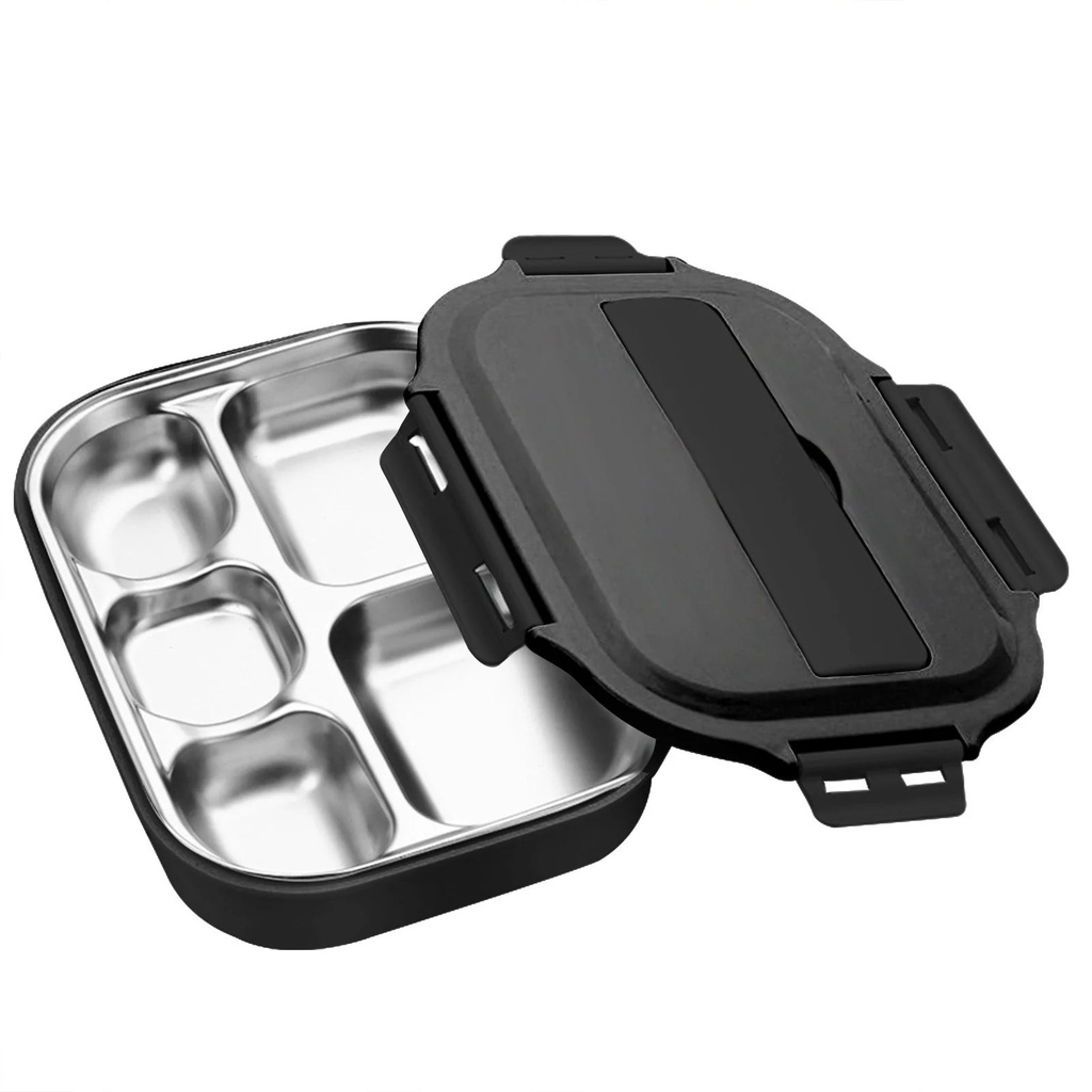 XMMSWDLA Small Lunch Box Black Lunch Boxsealed Fresh-Keeping Box Large-Capacity Separated Portable Lunch Box Heat-Preserving Lunch Box Lunch Box for Girls