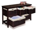 Badger Basket Five Drawer Storage Unit with Wicker Baskets -Espresso