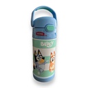 THERMOS FUNTAINER Water Bottle with Straw - 12 Ounce, Bluey - Kids Stainless Steel Vacuum Insulated Water Bottle with Lid Licensed Characters