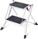 Kingrack 2 Step Ladder Folding Stool, Non-Slip Step Ladder, Collapsible Stool for Adults, Heavy Duty 330Lbs Capacity Industrial Lightweight