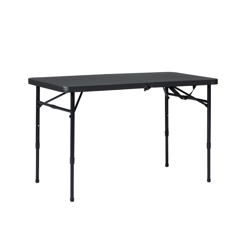 Mainstays 40"L X 20"W Plastic Adjustable Height Fold-In-Half Folding Table, Rich Black