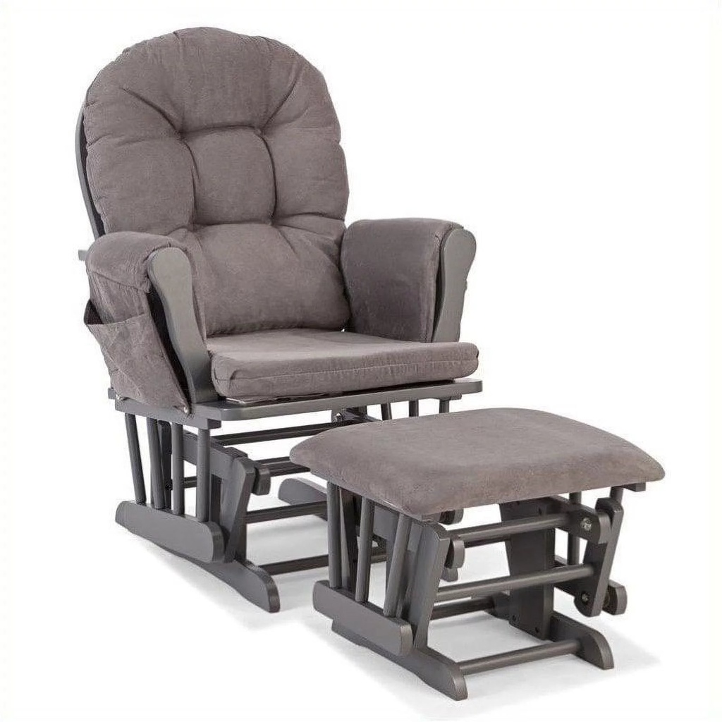 Kingfisher Lane Custom Glider and Ottoman in Gray and Gray