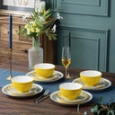 Wisenvoy Plates and Bowls Sets Hand-Paint Dinnerware Sets Dishes Set for 4 Dinner Ceramic Plates Gray