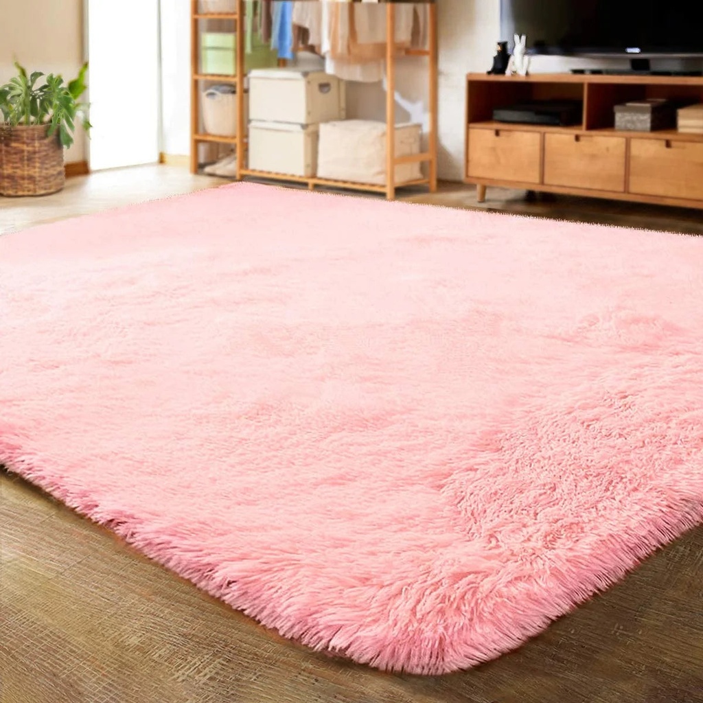 Lochas Soft Indoor Modern Area Rugs Fluffy Living Room Carpets for Children Bedroom Home Decor Nursery Rug 4' X 5.3', Pink