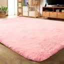 Lochas Soft Indoor Modern Area Rugs Fluffy Living Room Carpets for Children Bedroom Home Decor Nursery Rug 4' X 5.3', Pink