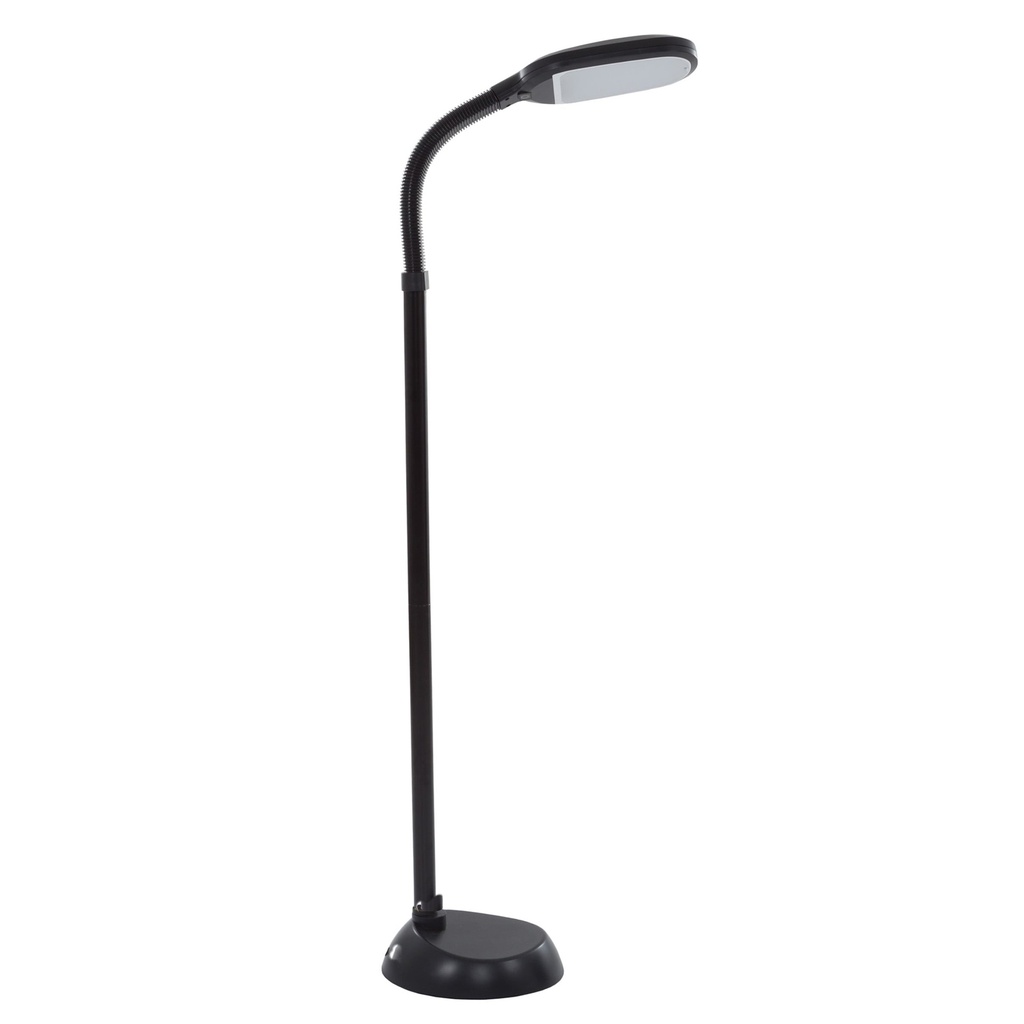 Lavish Home Natural Sunlight LED Floor Lamp with Bendable Neck 60 Inch (Black)