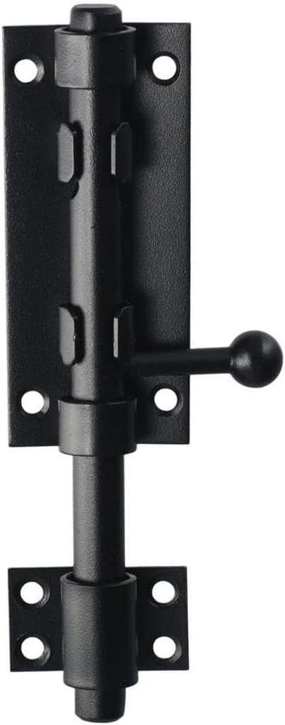 6 Inch Sliding Bolt Gate Latch Stainless Steel Barrel Bolt Latch Heavy Duty Black Door Lock for Outdoor Fence Wooden Gates Barn