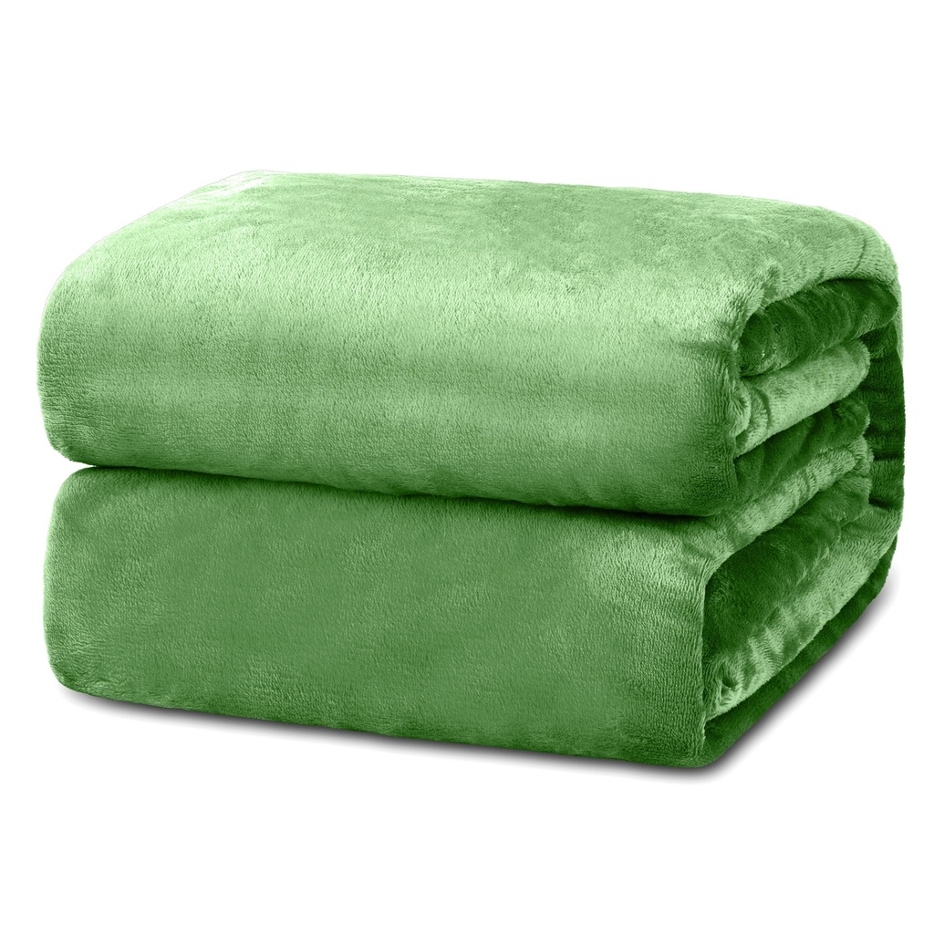 Lux Decor Collection Queen Fleece Blanket - Super Soft, Warm, Fuzzy & Cozy for All Seasons - Plush Microfiber Wearable Blanket (90X90, Green)
