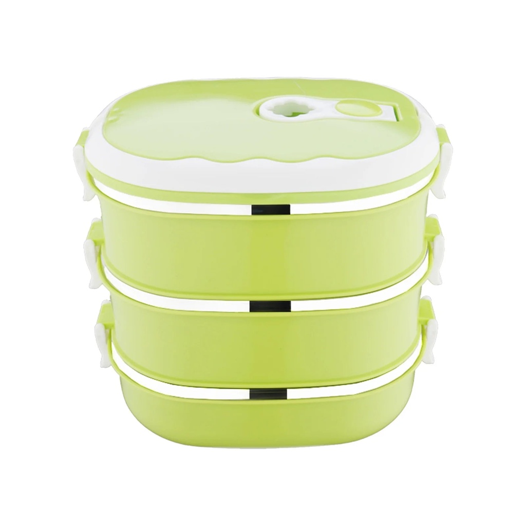 XMMSWDLA Cute Lunch Box Green Lunch Box3-Layer 2700Ml Rectangular Food Lunch Box Stainless Steel Lunch Box Lunch Box Food Storage Box Children'S Lunch Box Hot Food Work Lunch Box for Men