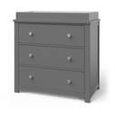 Child Craft Harmony 3 Drawer Dresser with Removable Changing Table Topper for Nursery or Bedroom, Plenty of Storage, Anti-Tip Kit Included to Prevent Tipping, Non-Toxic, Baby Safe Finish (Cool Gray)