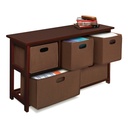 Badger Basket Five Drawer Storage Unit with Fabric Baskets - Cherry
