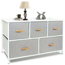 Bigroof Dresser for Closet with 5 Drawers, Wide Chest of Drawers, Fabric Dresser, Storage Organizer Unit with Fabric Bins for Bedroom, Living Room, Hallway, Nursery, Light Gray